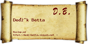 Deák Betta névjegykártya